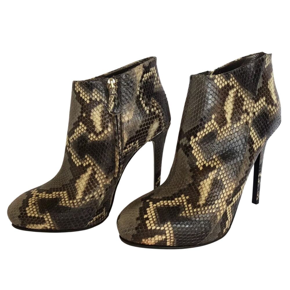 ROBERTO CAVALLI $2,000 PYTHON LEATHER ANKLE BOOTI… - image 1